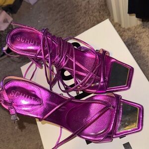 SCHUTZ Women's Metallic Purple Heels